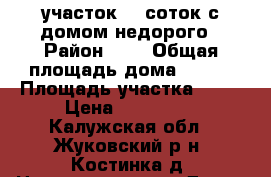 участок 10 соток с домом недорого › Район ­ 2 › Общая площадь дома ­ 110 › Площадь участка ­ 10 › Цена ­ 850 000 - Калужская обл., Жуковский р-н, Костинка д. Недвижимость » Дома, коттеджи, дачи продажа   